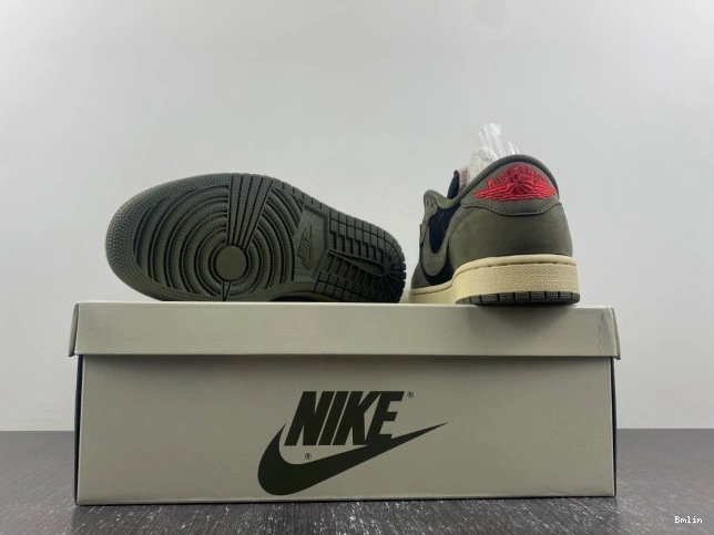 Bmlin OLIVE' AIR SCOTT 1 JORDAN OG LOW DM7866-002 TRAVIS SP 'BLACK X 0717